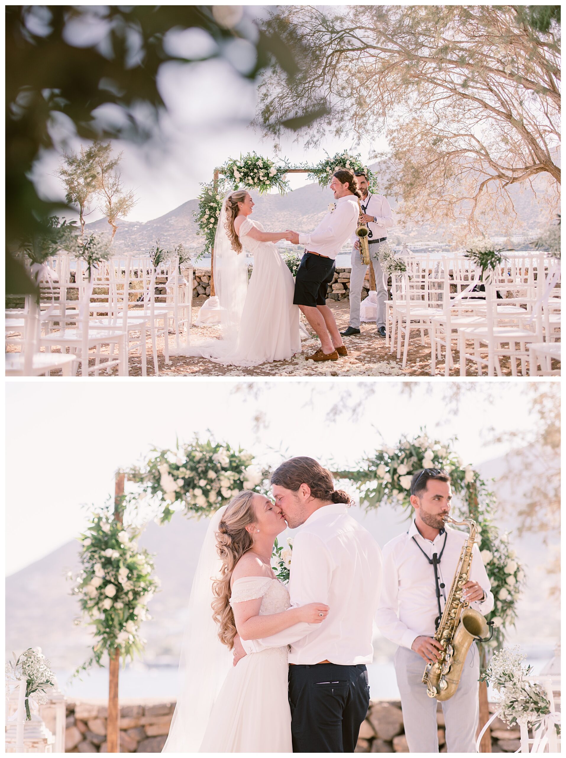 Beautiful destination wedding in Crete Greece