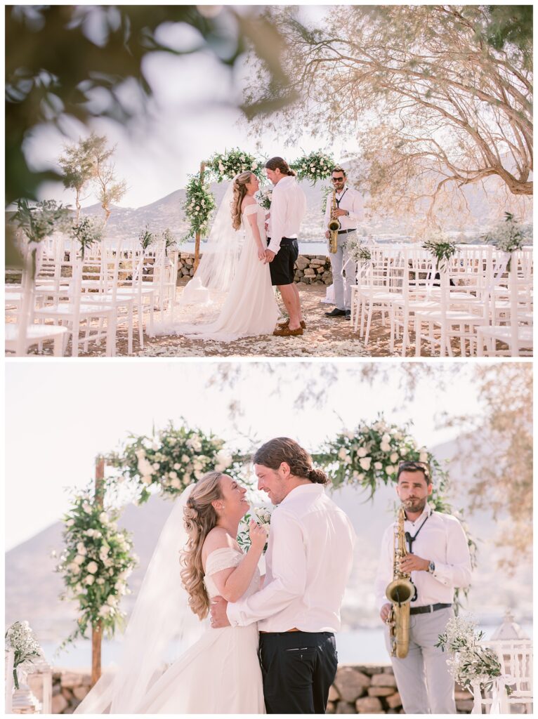 Beautiful destination wedding in Crete Greece