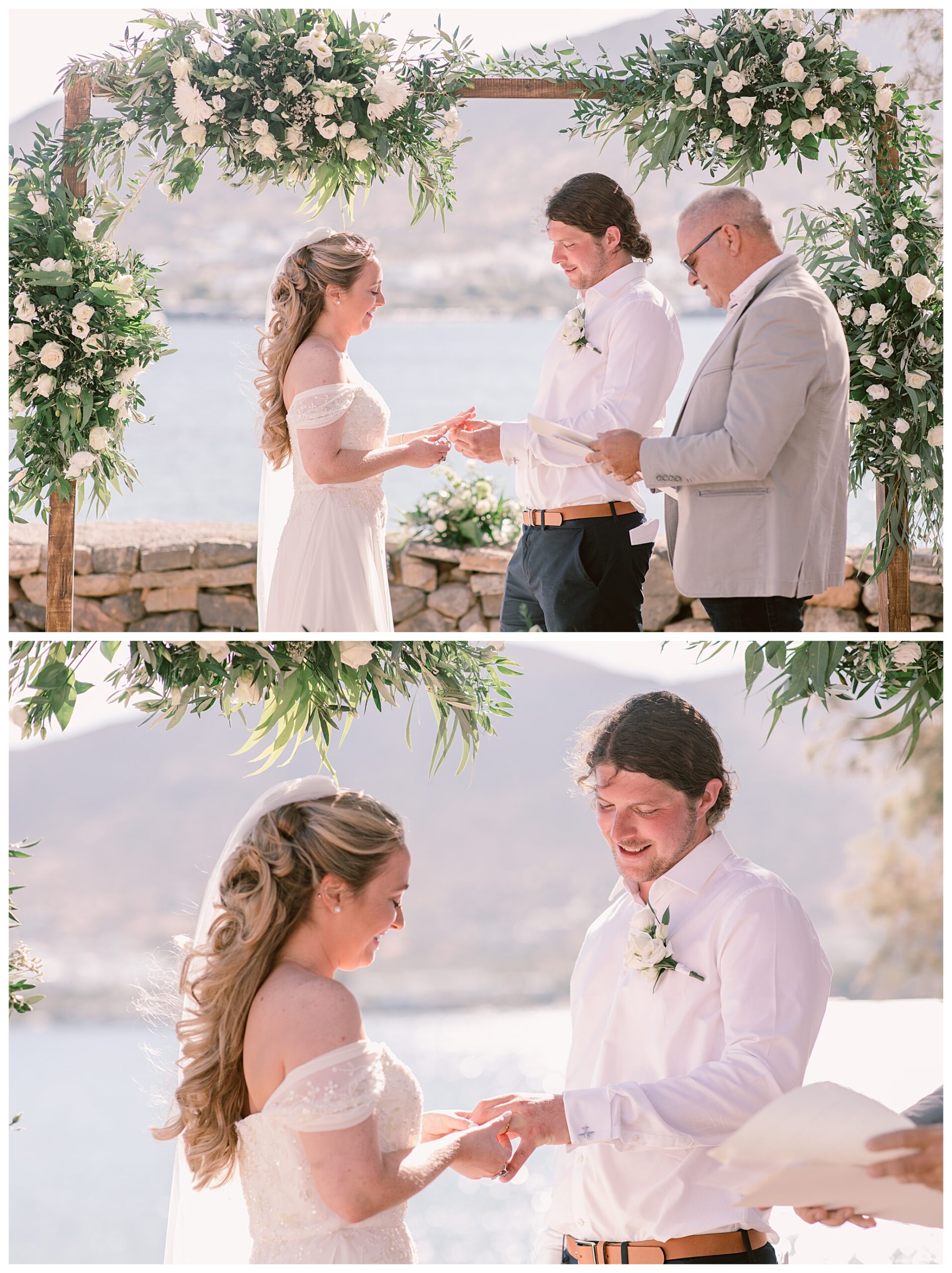 Beautiful destination wedding in Crete Greece